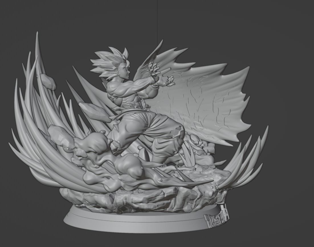 Figurin Goku Diorama Kaioken 3D model 3D printable | CGTrader