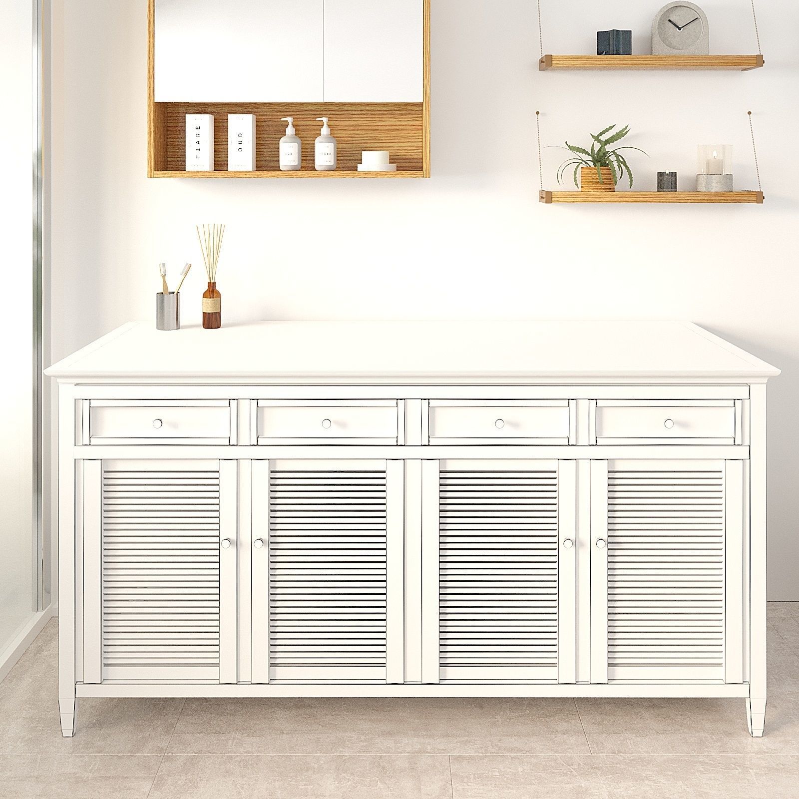Restoration Hardware Shutter Sideboard 3D model CGTrader