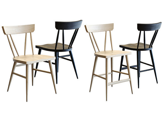 Crate and Barrel Juni Chair and Stool 3D Model Collection CGTrader