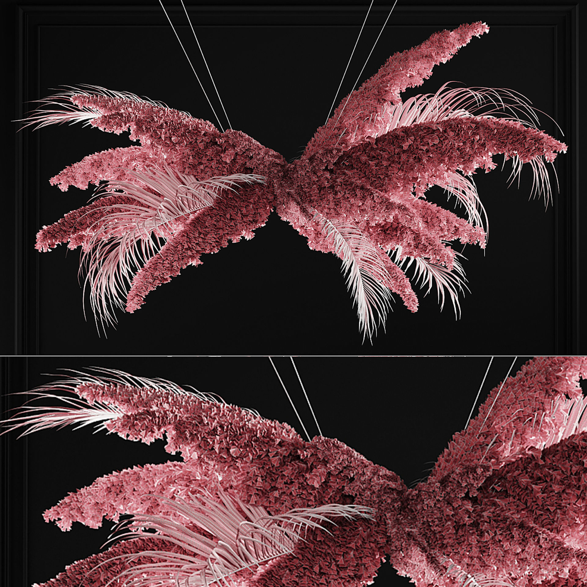 Pampas grass chandelier 3D model CGTrader