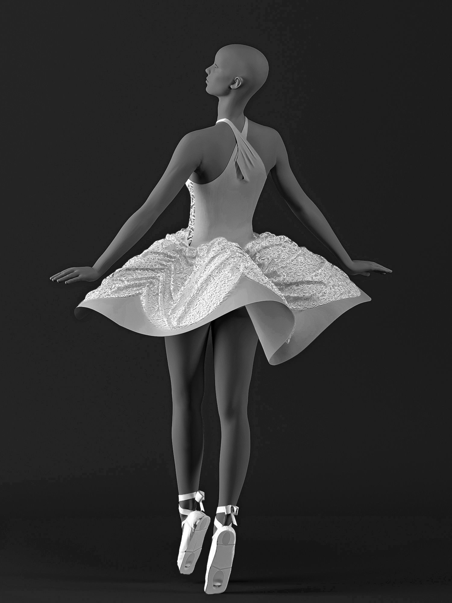 Ballet dress and shoes 3D model CGTrader