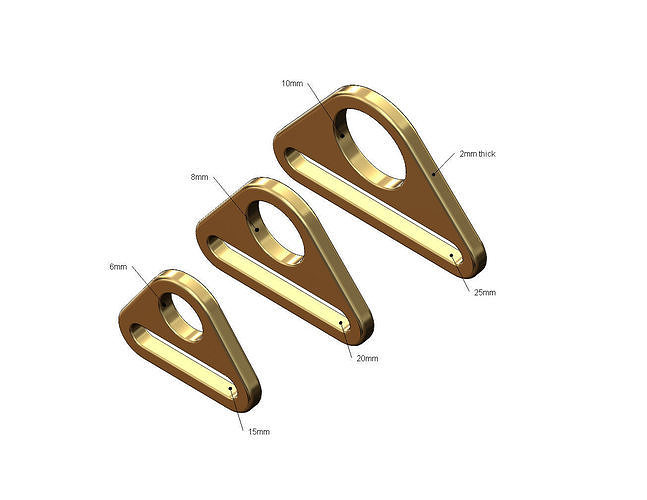 Triangular bag straps hardwear 3D model 3D printable | CGTrader