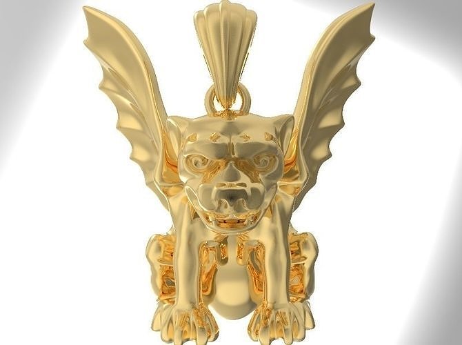 Good Luck Symbol Gargoyle Necklace Pendant Charm Bead 3D model 3D