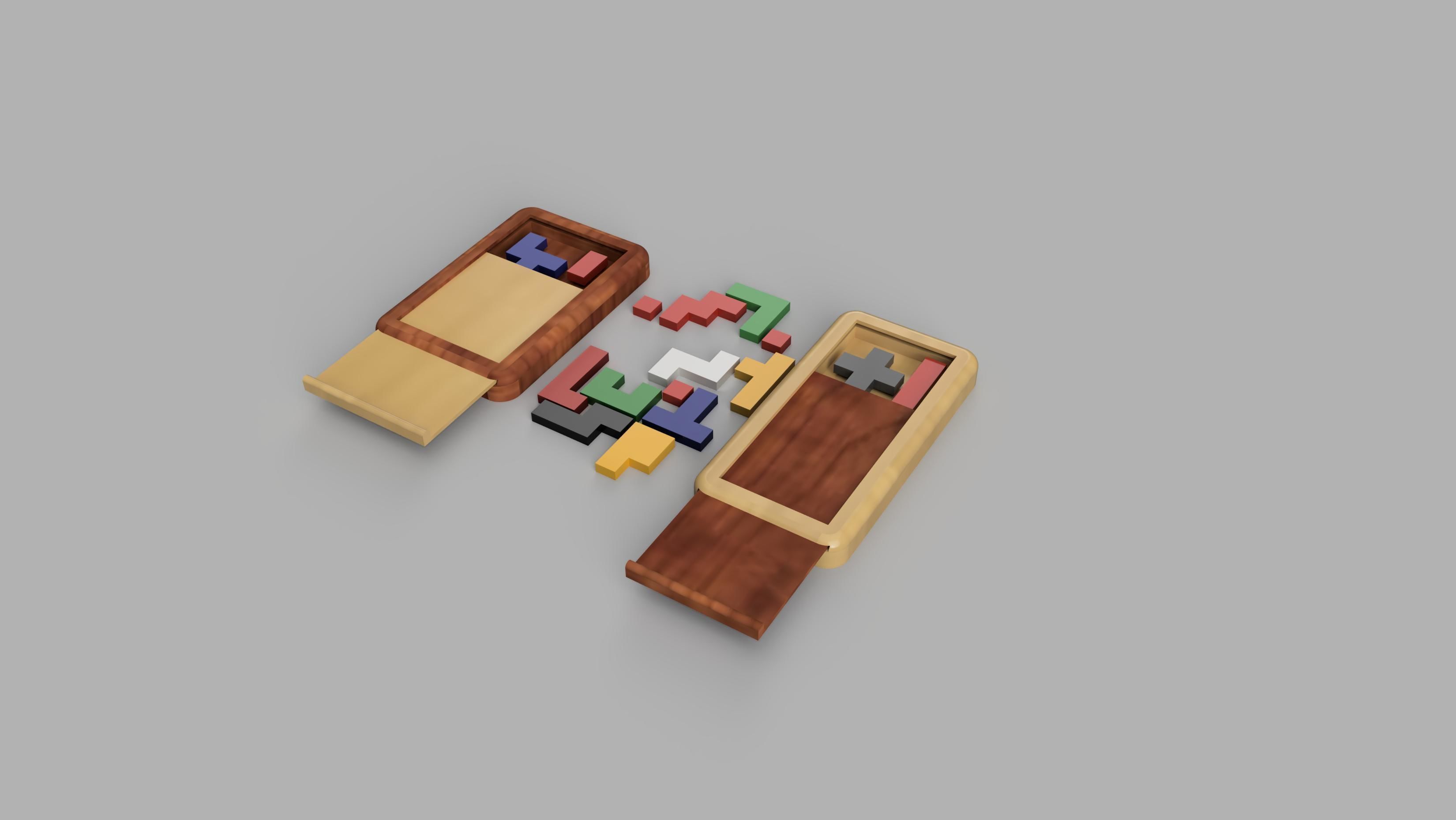 Pentomino or Pentominoes with storage boxes 3D model 3D printable | CGTrader