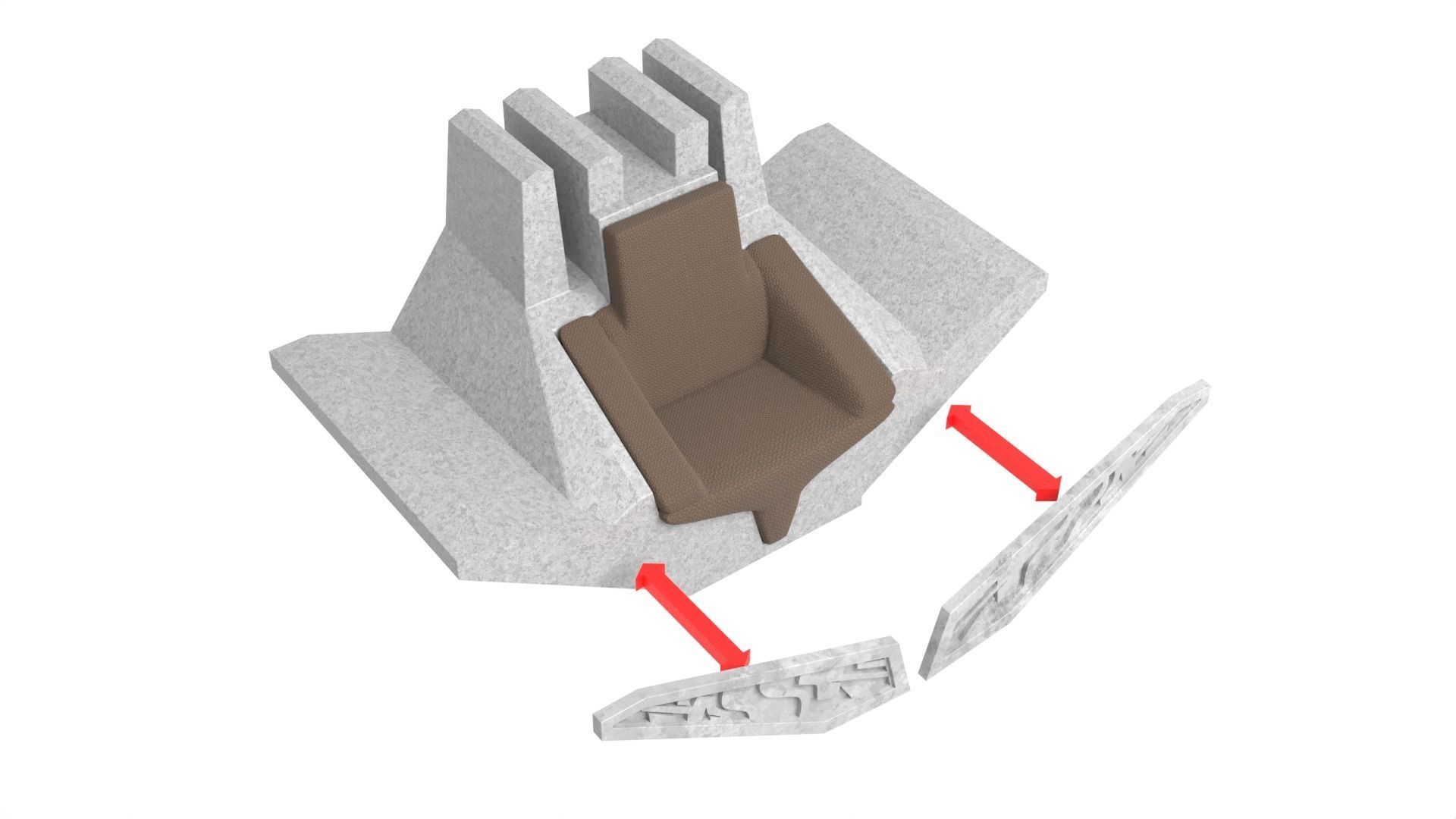 Bo-Katans Throne small 1-6 scale 3D model 3D printable | CGTrader