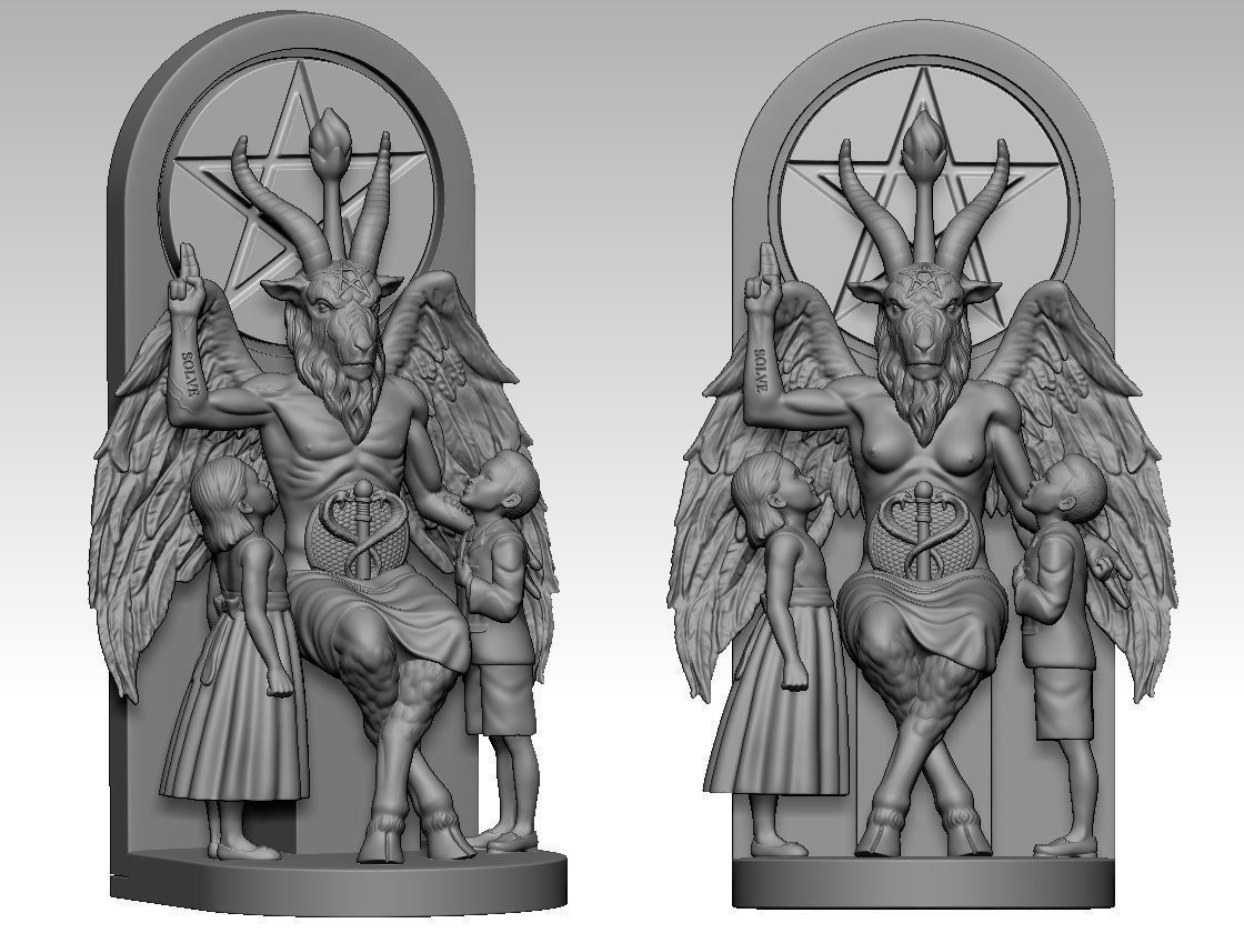 BAPHOMET WITH CHILDREN 3D model 3D printable | CGTrader