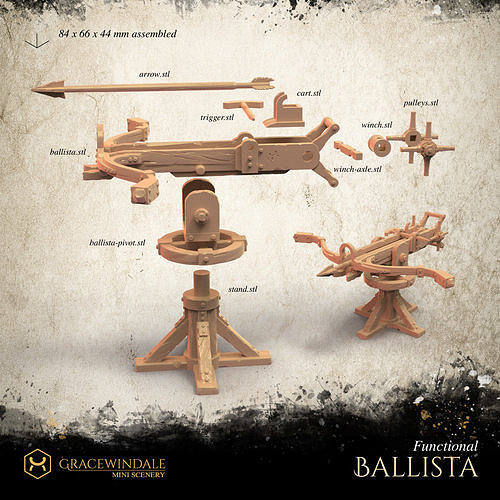 Gatehouse - Ballista Functional 3D model 3D printable | CGTrader