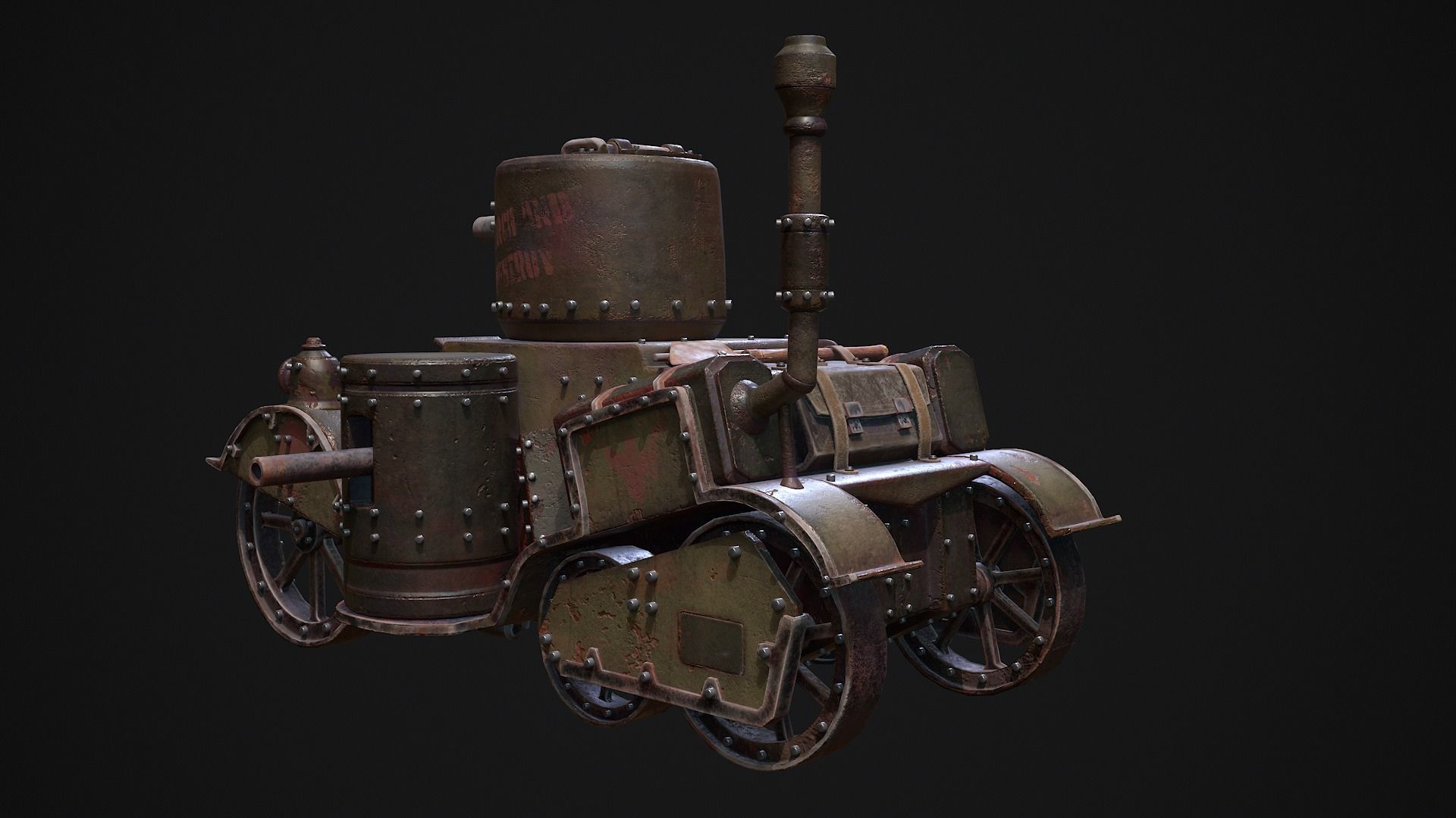 Tank Vr Model 3D model Steampunk Tank VR / AR / low-poly | CGTrader