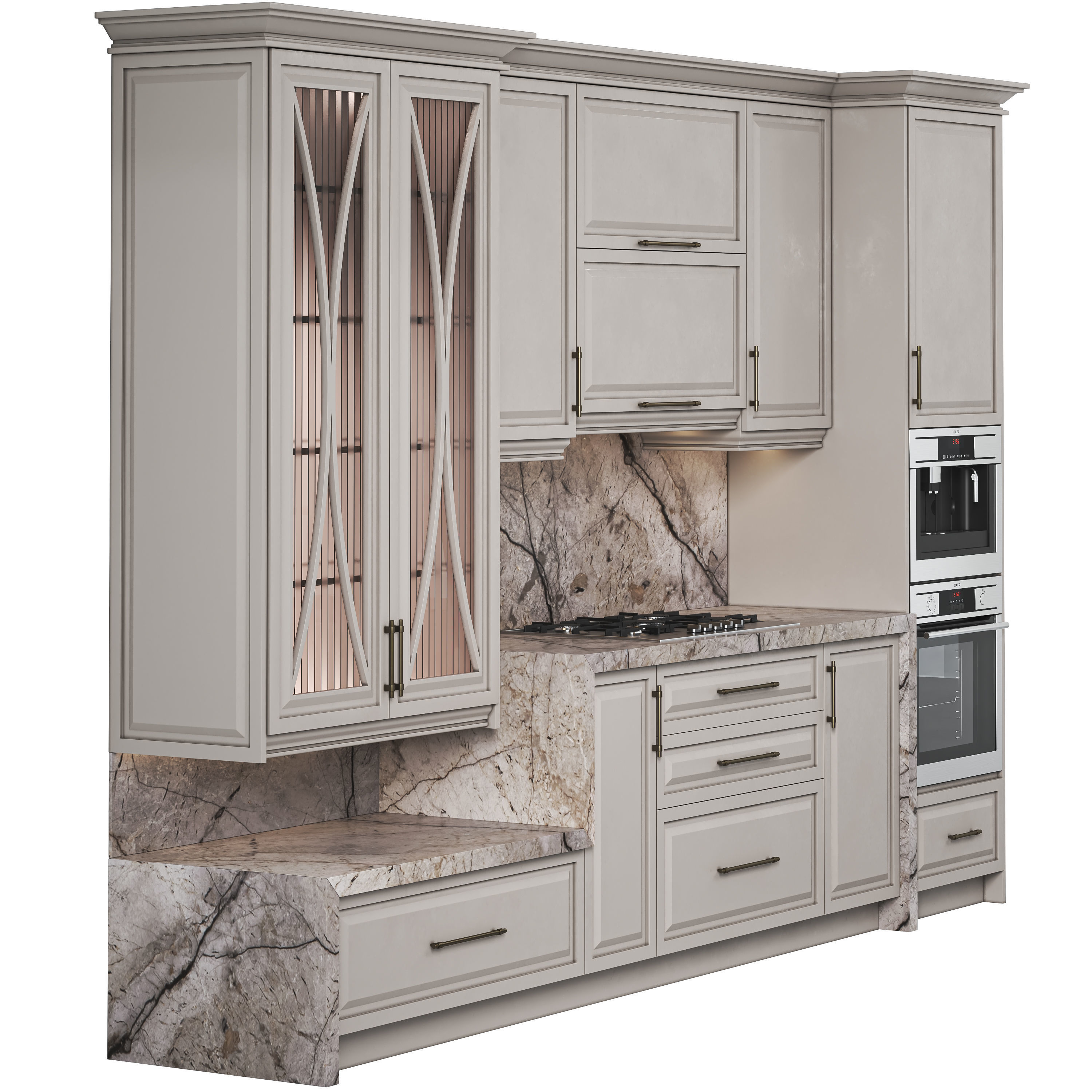 Neoclassical kitchen 3D model CGTrader