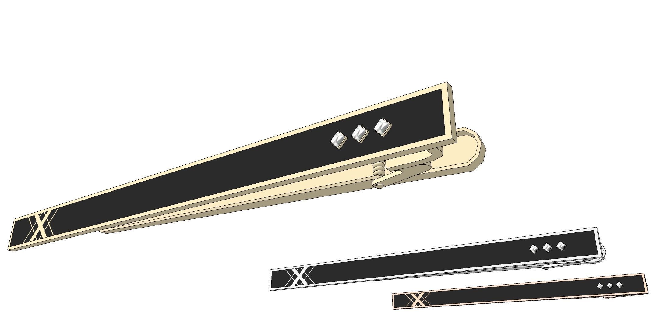 5 types of tie pins 3D model CGTrader