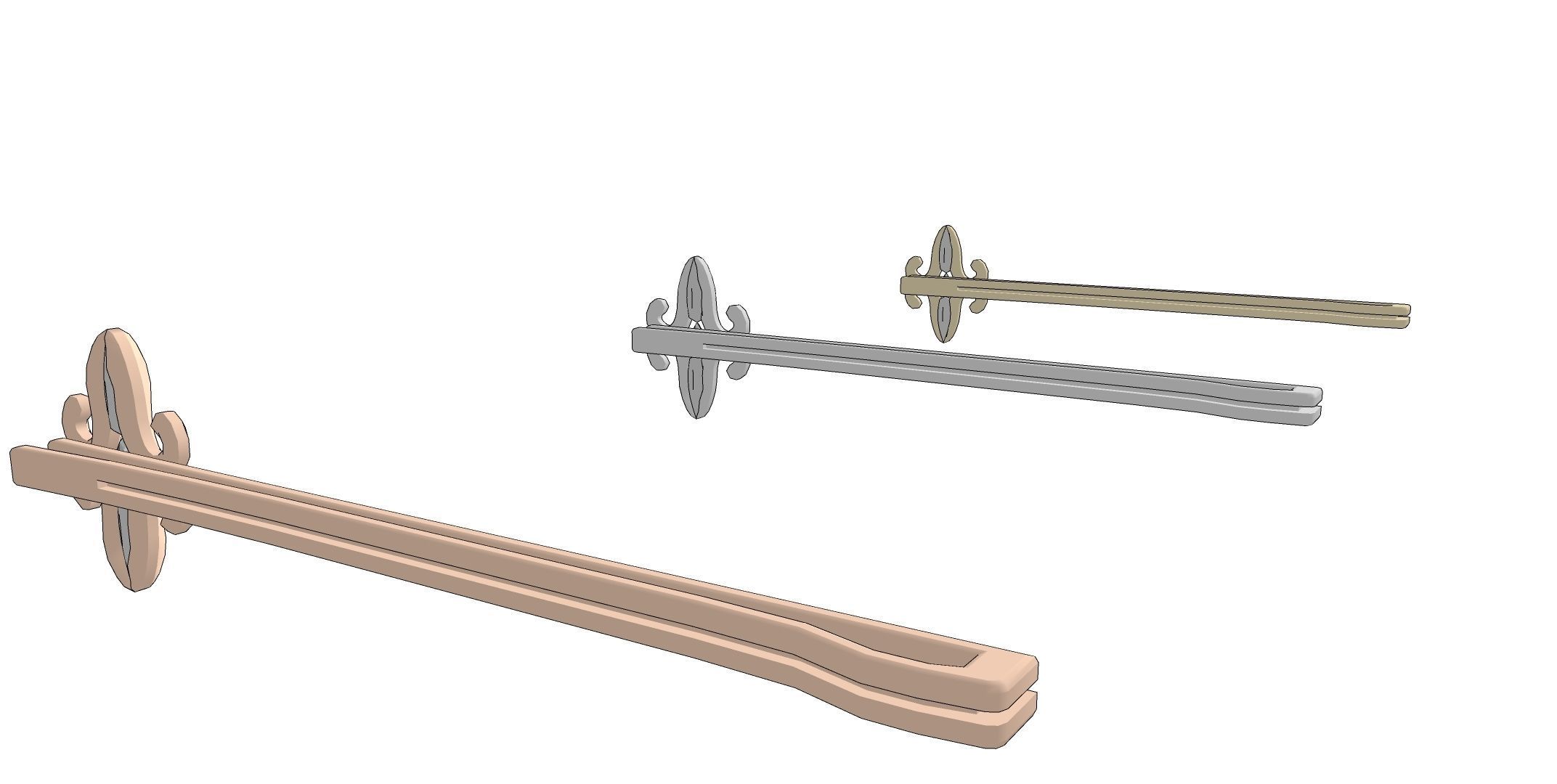 5 types of tie pins 3D model CGTrader