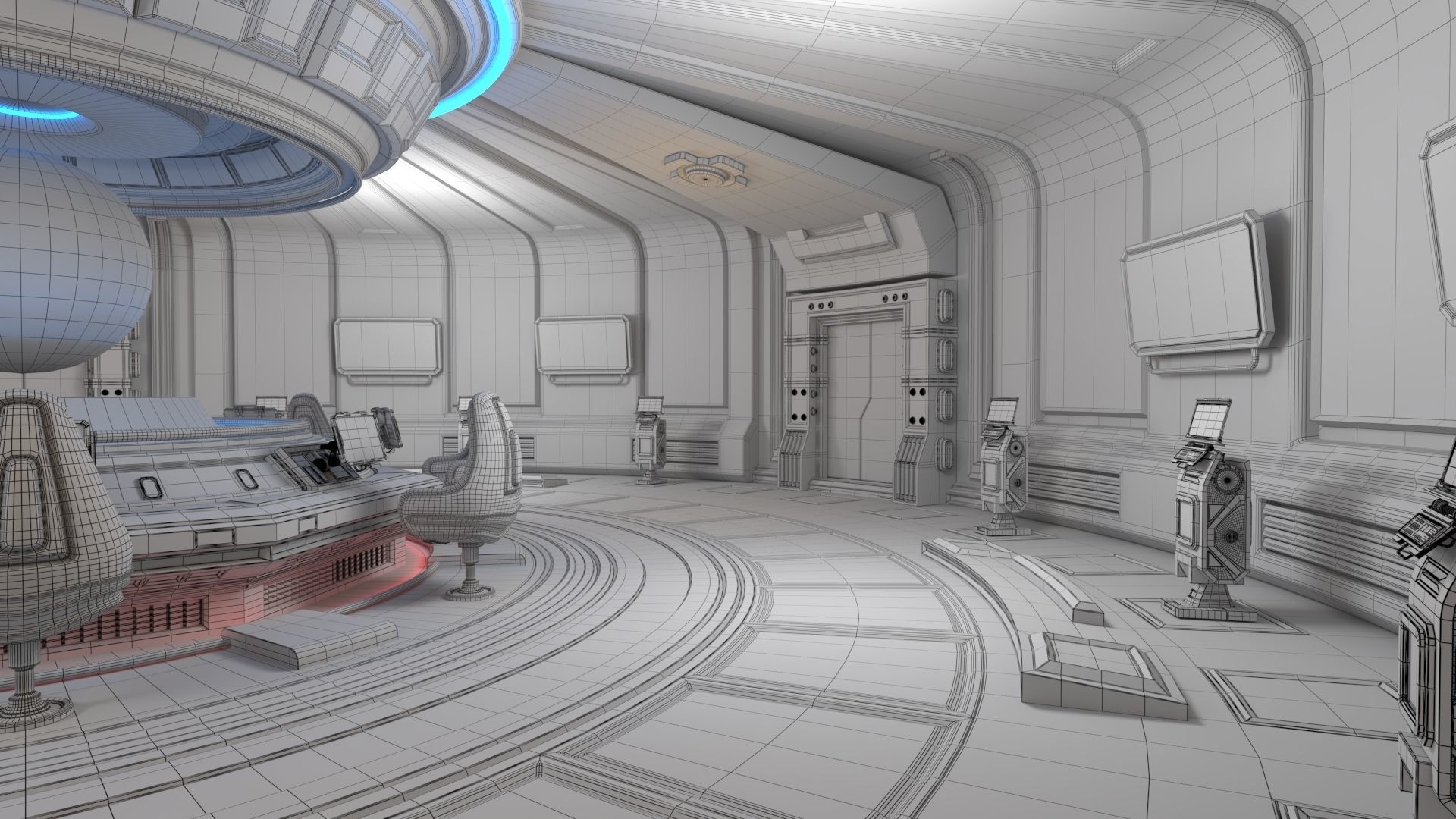 Sci Fi Interior Station 3D model | CGTrader