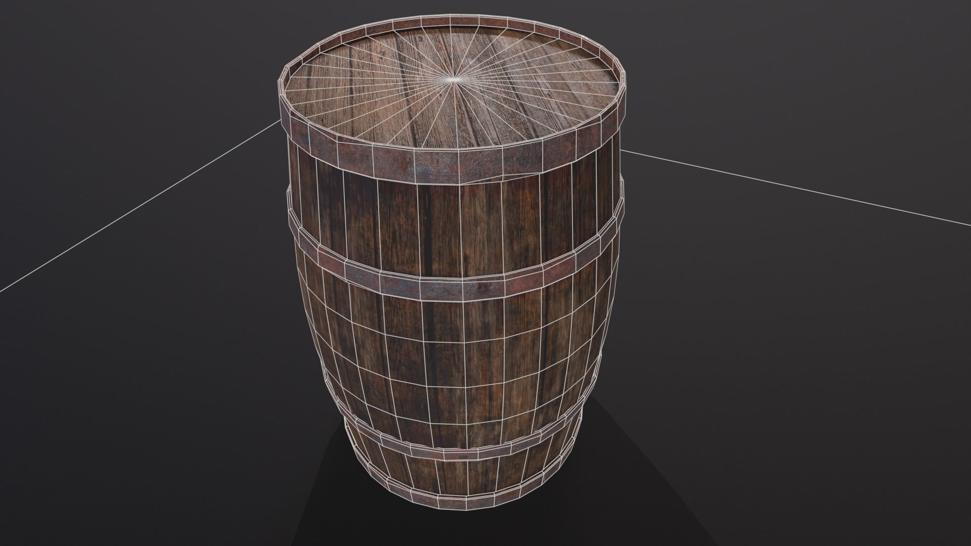 3D model Rustic Old Barrel - Game Ready - Low Poly - PBR VR / AR / low ...