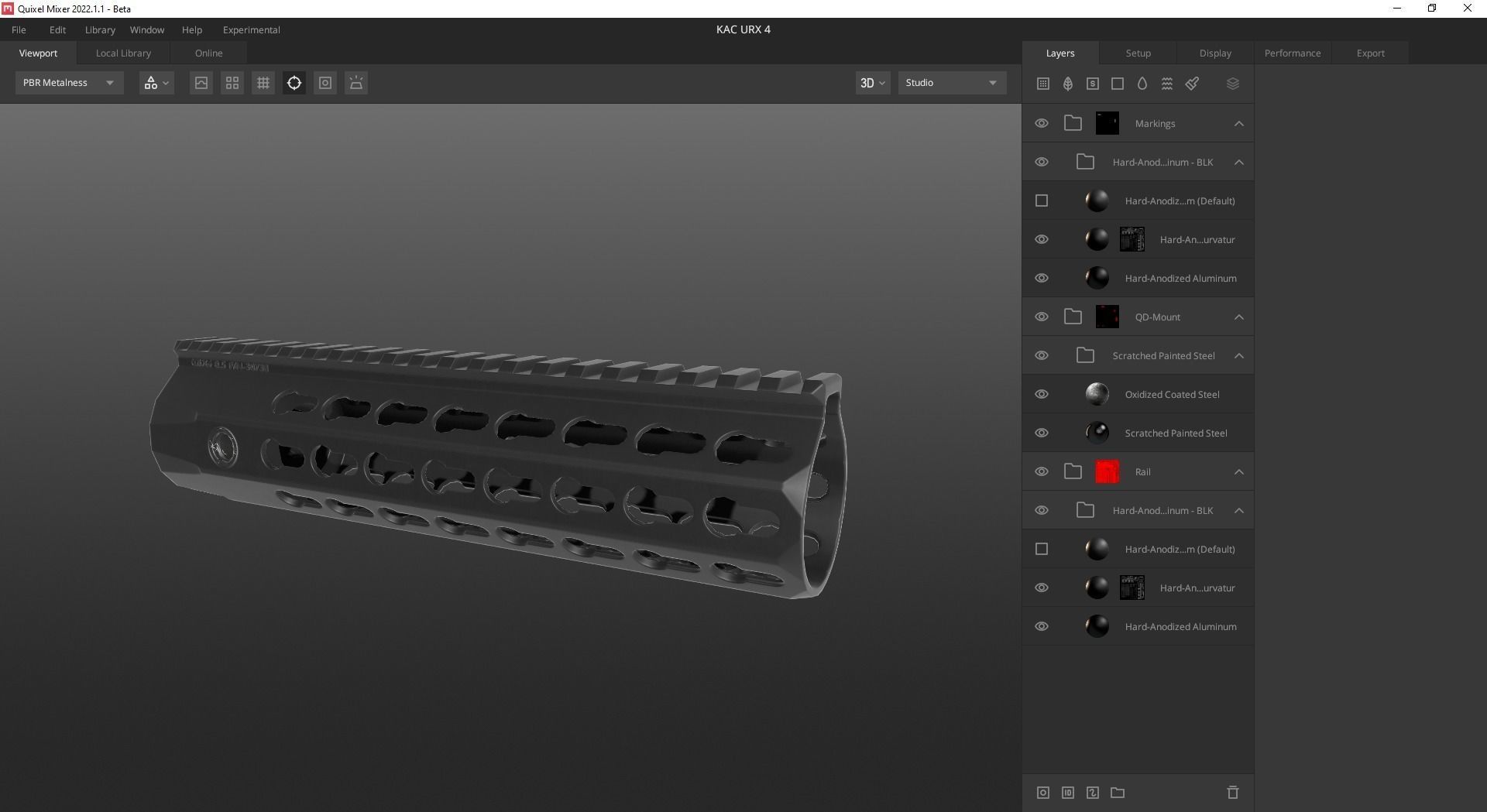 3D model AR-15 KAC URX4 85Inch KeyMod Handguard VR / AR / low-poly ...