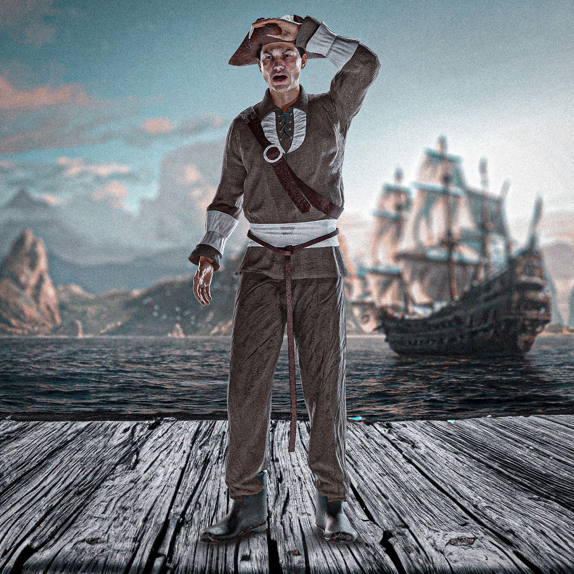 pirat soldier free VR / AR / low-poly 3D model animated rigged | CGTrader