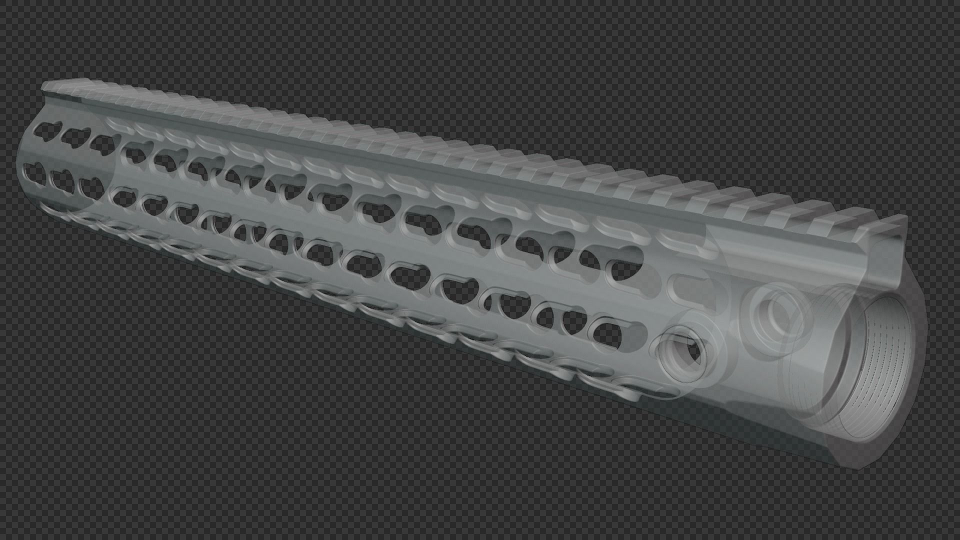3D model AR-15 KAC URX4 13Inch KeyMod Handguard VR / AR / low-poly ...