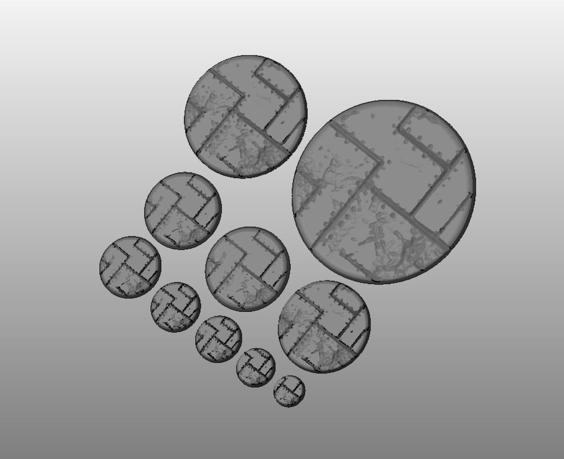 S10 - BATTLEPLATE 20-120mm Round Bases 3D model 3D printable | CGTrader