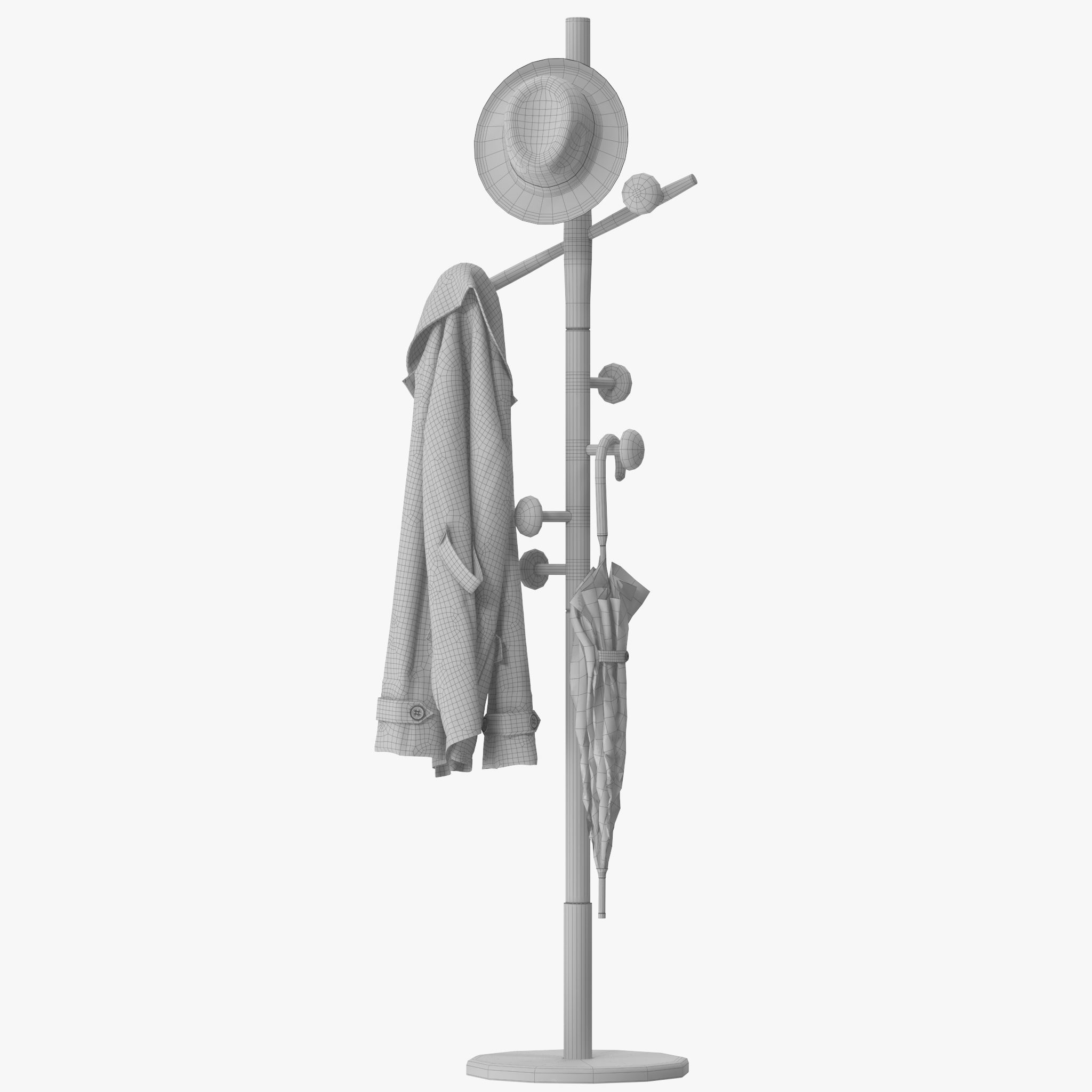 Wooden Coat Rack 3D model | CGTrader