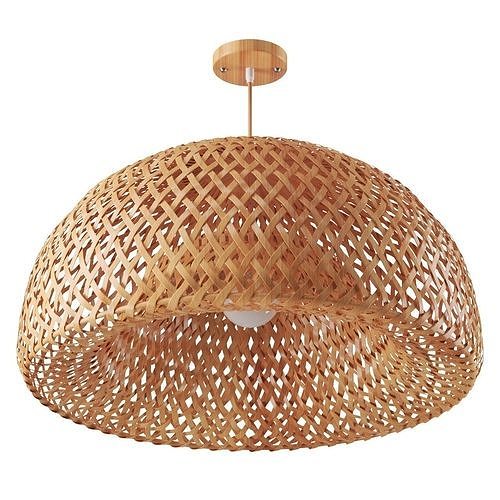 Bamboo Lantern Pendant 3D model CGTrader