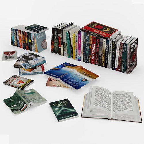 Collection of high quality models of books and pocketbooks 3D model