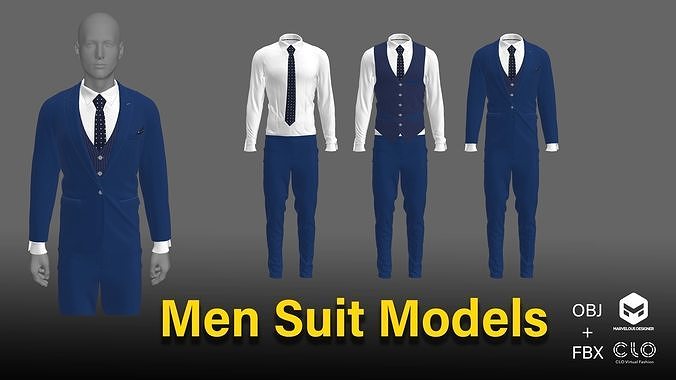 Men suit models 3D model | CGTrader
