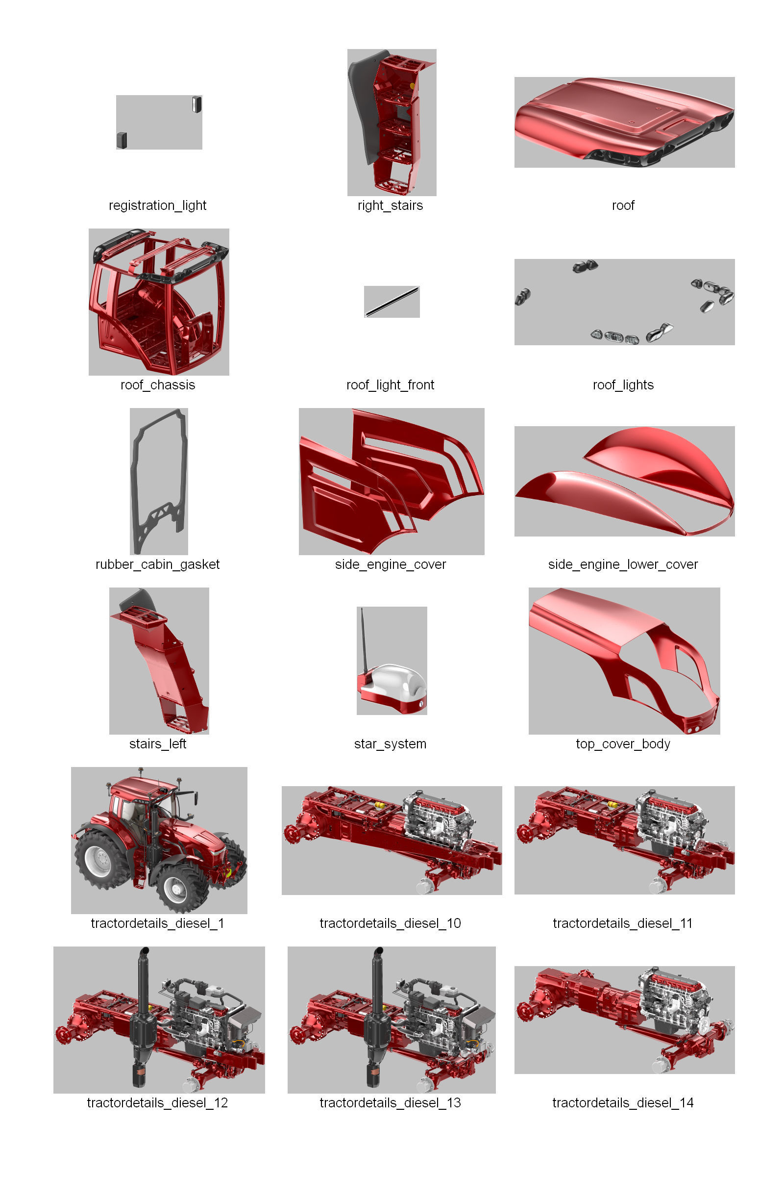 DOSCH 3D - Agricultural Tractor Details 3D model | CGTrader