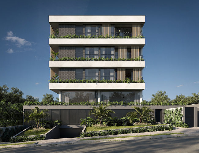Klee Modern Exterior Building Scene 3D model CGTrader