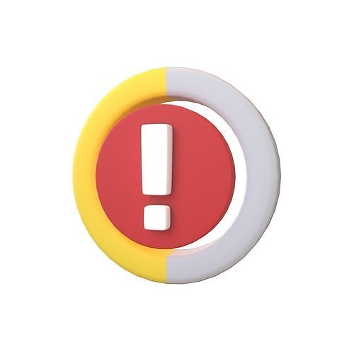 3D model Battery Circle with Exclamation Mark Symbol v1 008 VR / AR ...