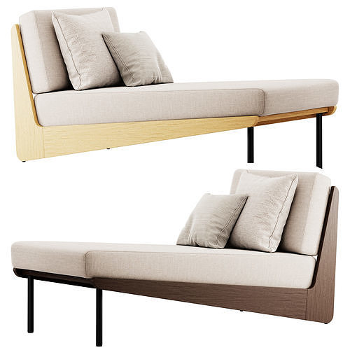 Kinney Teak Chaise by Crate and Barrel 3D model CGTrader