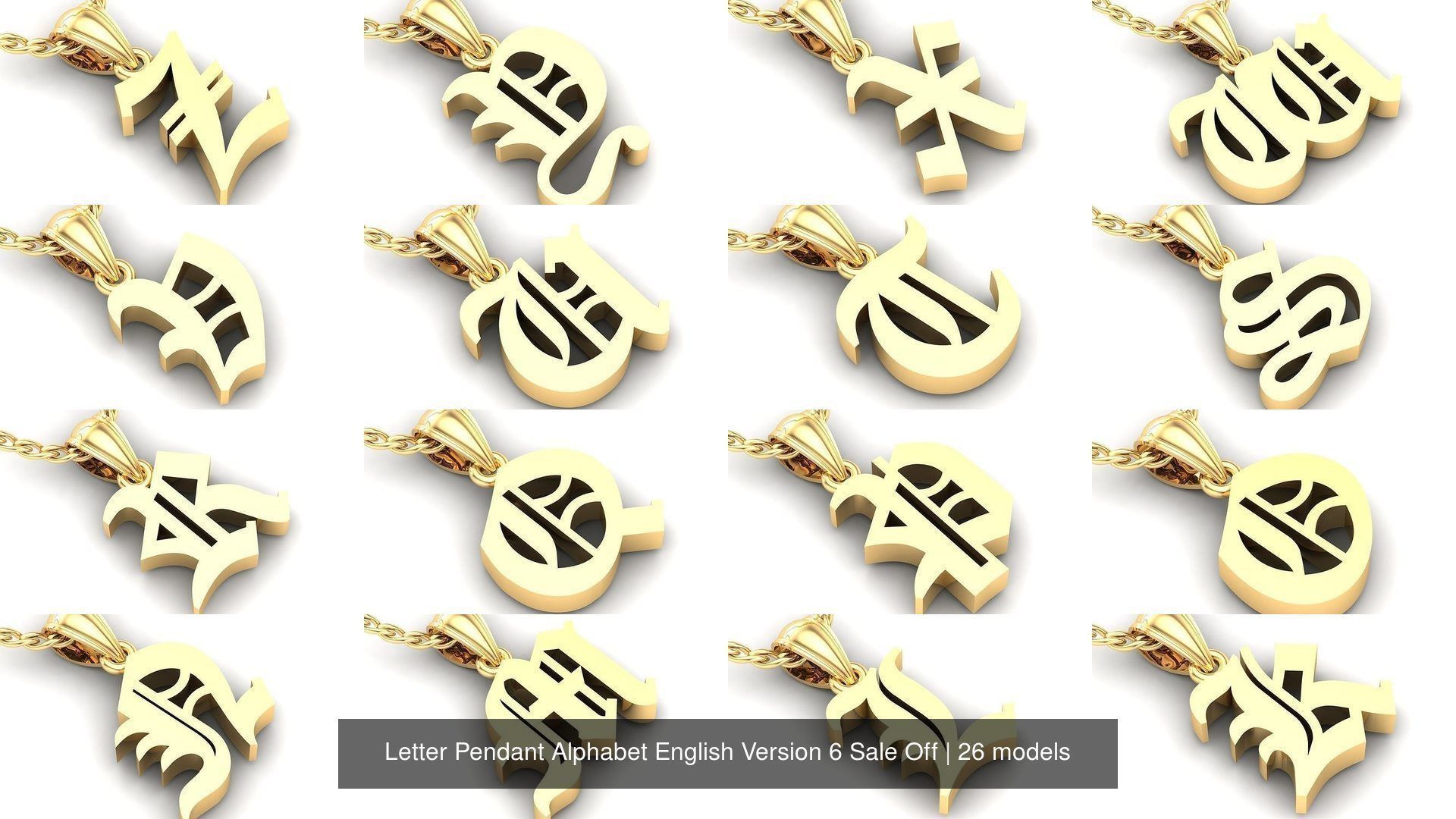 Letter Pendant Alphabet English Version 6 Sale Off 3D Model Collection ...
