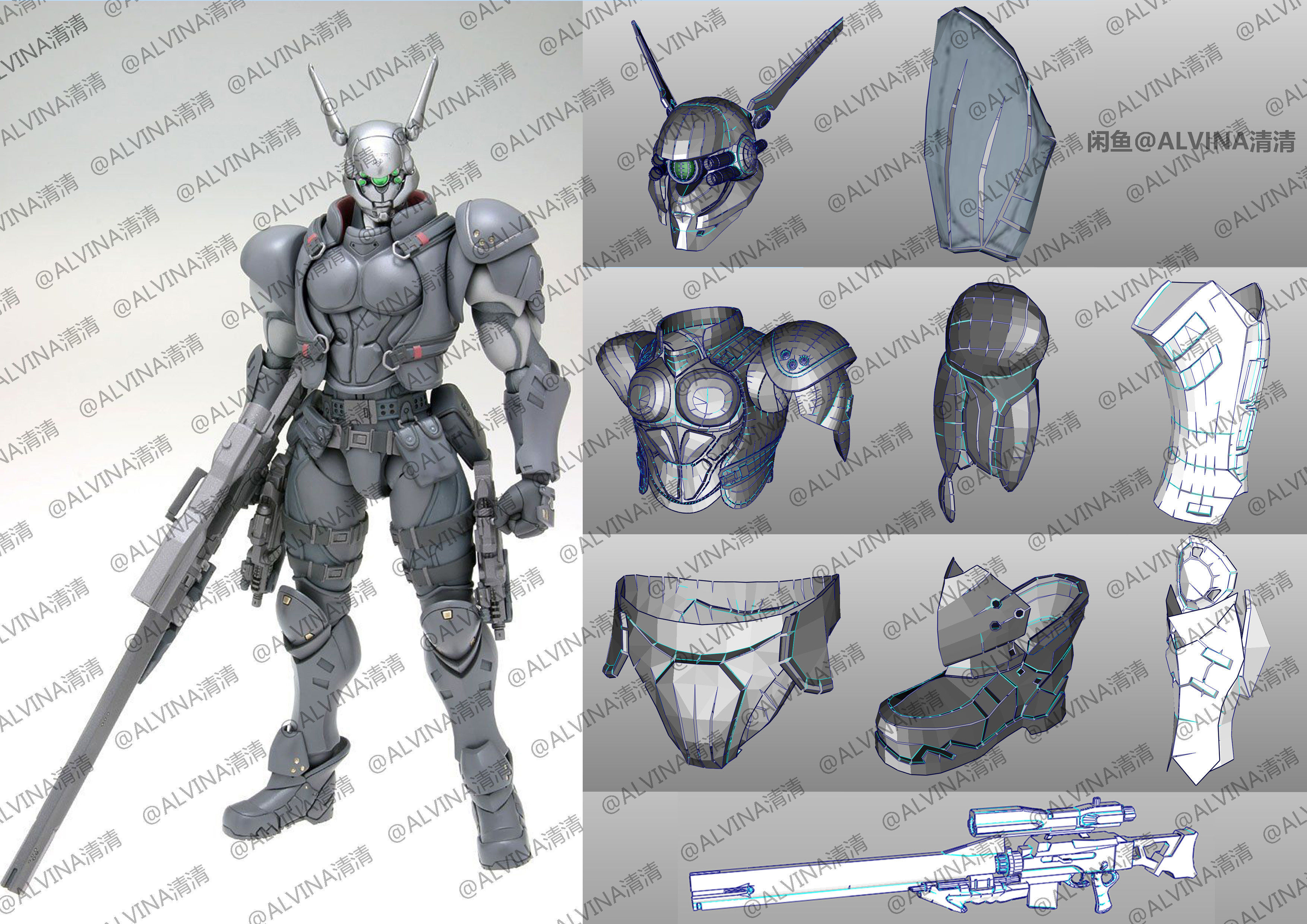 3D model Appleseed Briareos - Cosplay Pepakura Foam Template VR / AR ...