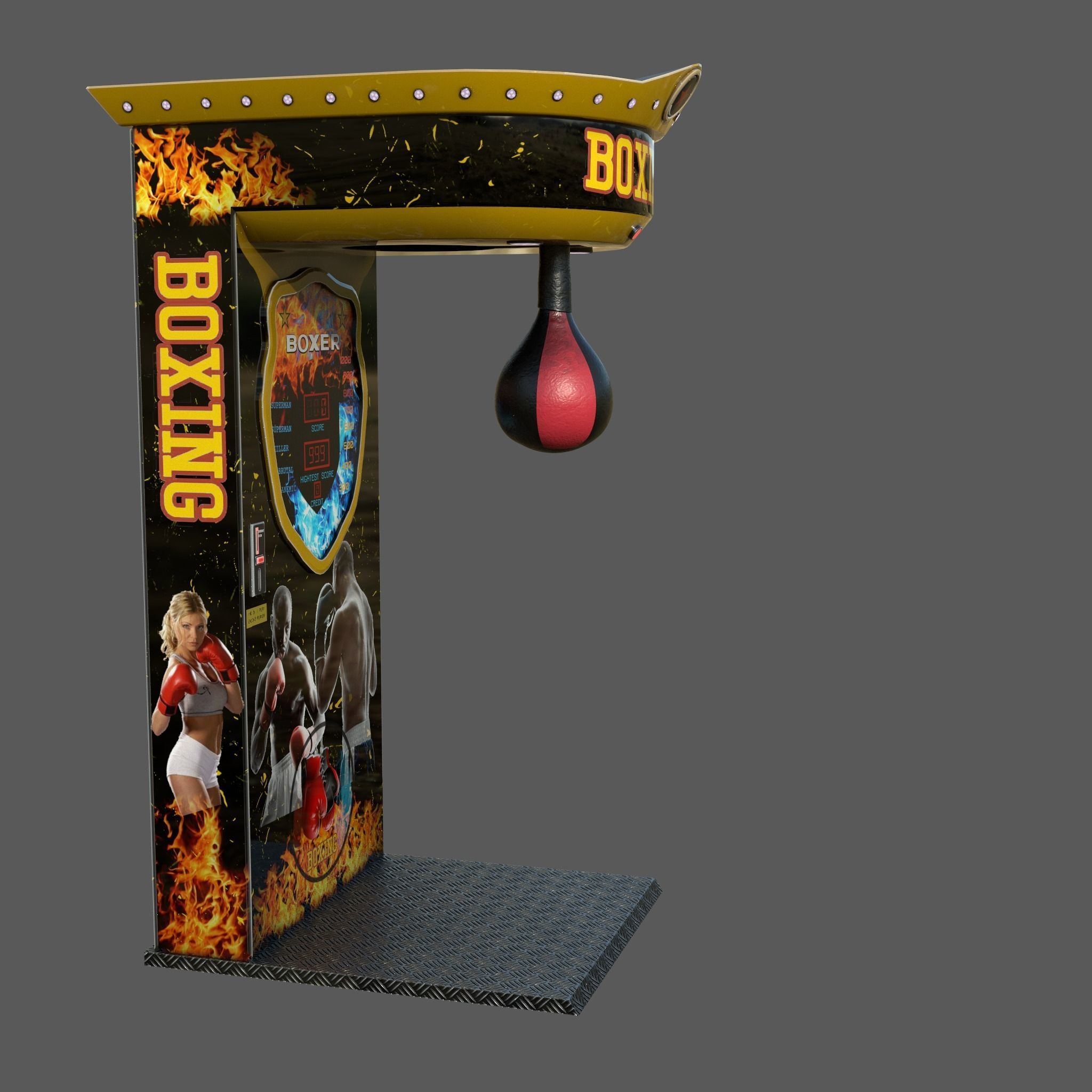 BOXER ARCADE MACHINE 3D model CGTrader
