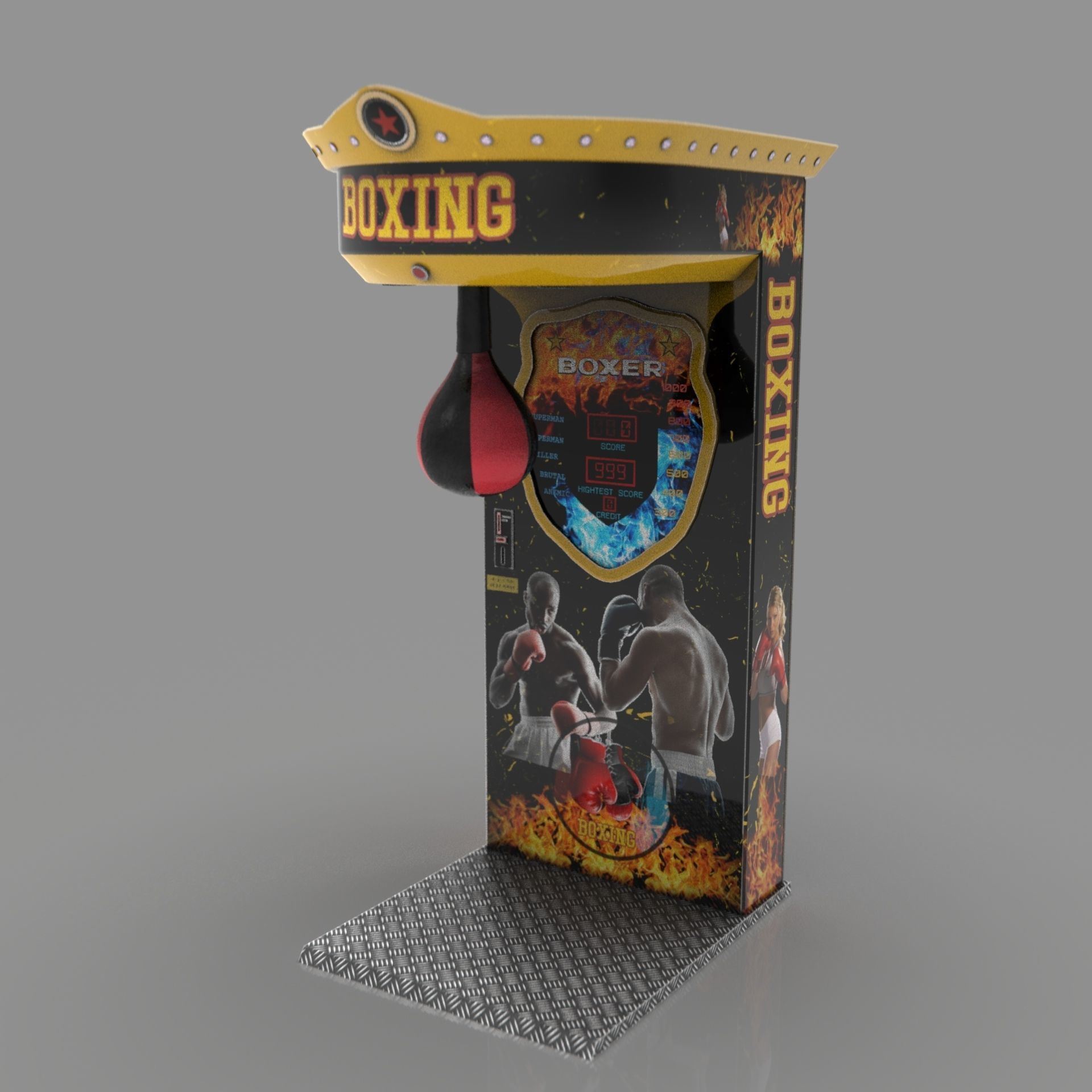 BOXER ARCADE MACHINE 3D model CGTrader