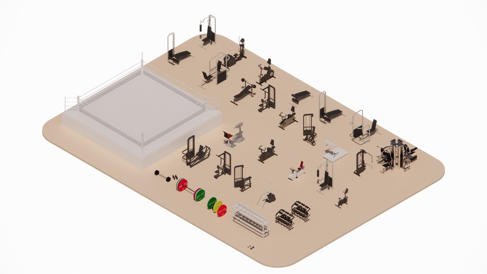 Gym Revit Families 2022 3D model CGTrader