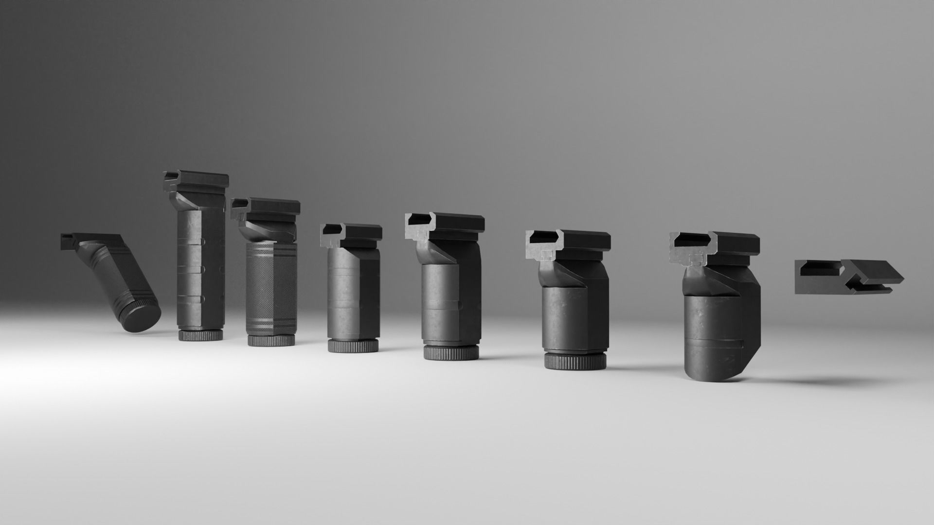 3D model Zenit Foregrips Pack VR / AR / lowpoly CGTrader