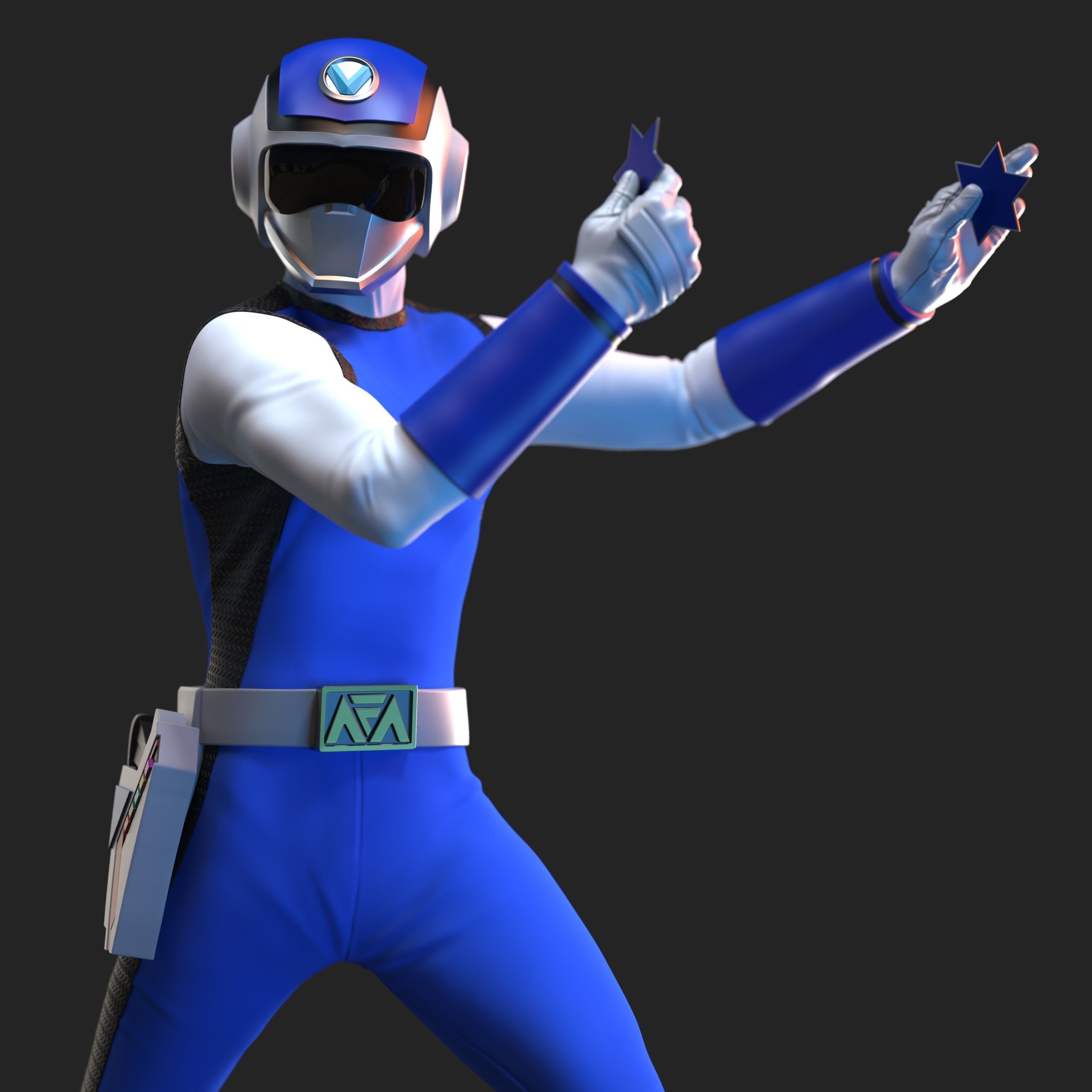 Chounshinsei Flashman - Blue Flash 3D model 3D printable | CGTrader