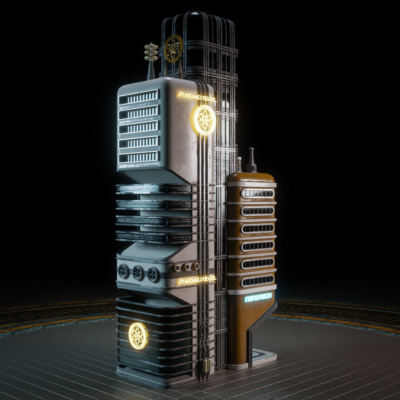 3D model SCIFI ATOMPUNK BUILDING 07 VR / AR / low-poly | CGTrader
