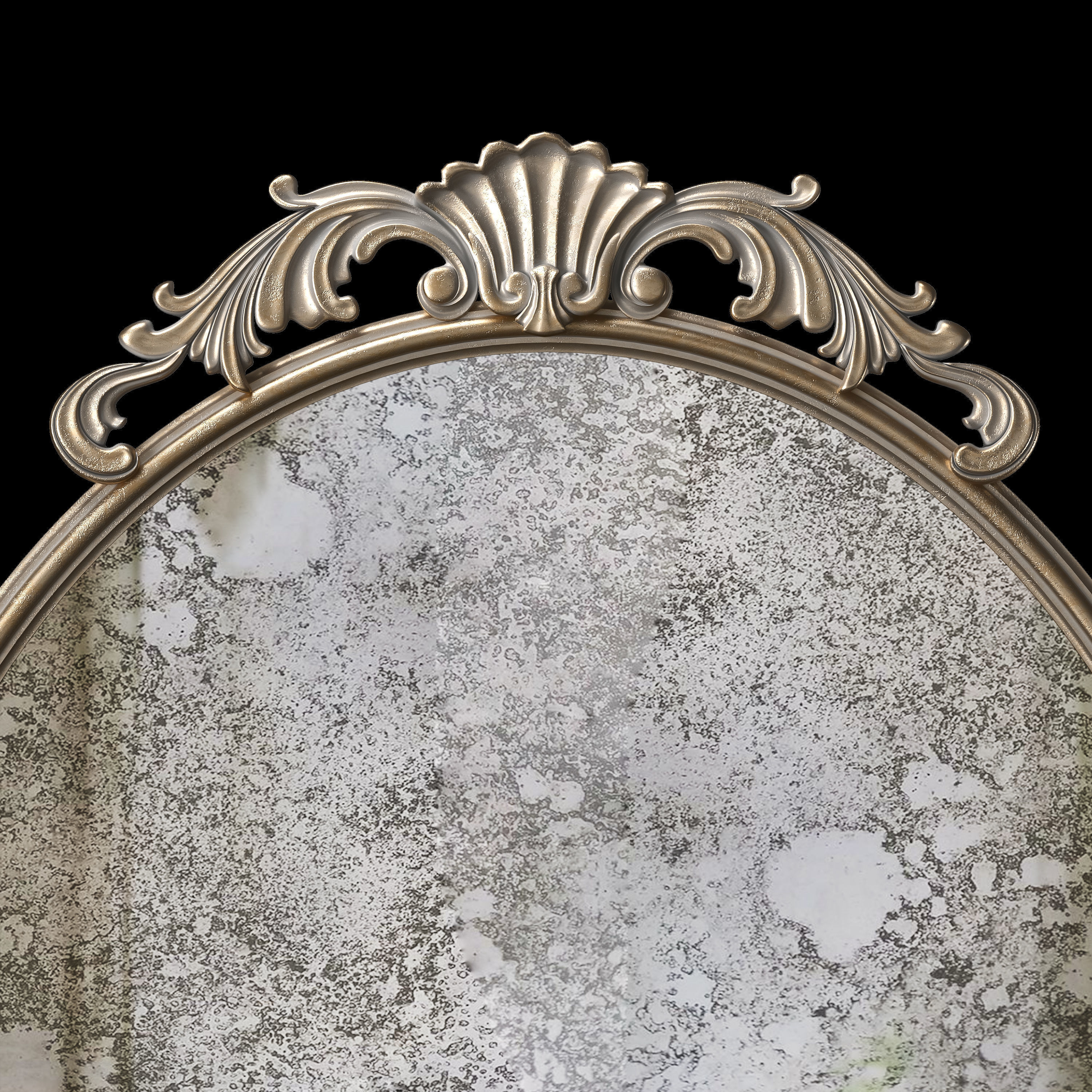 Kirkland Gold Oval Baroque Wall Mirror 3D model CGTrader