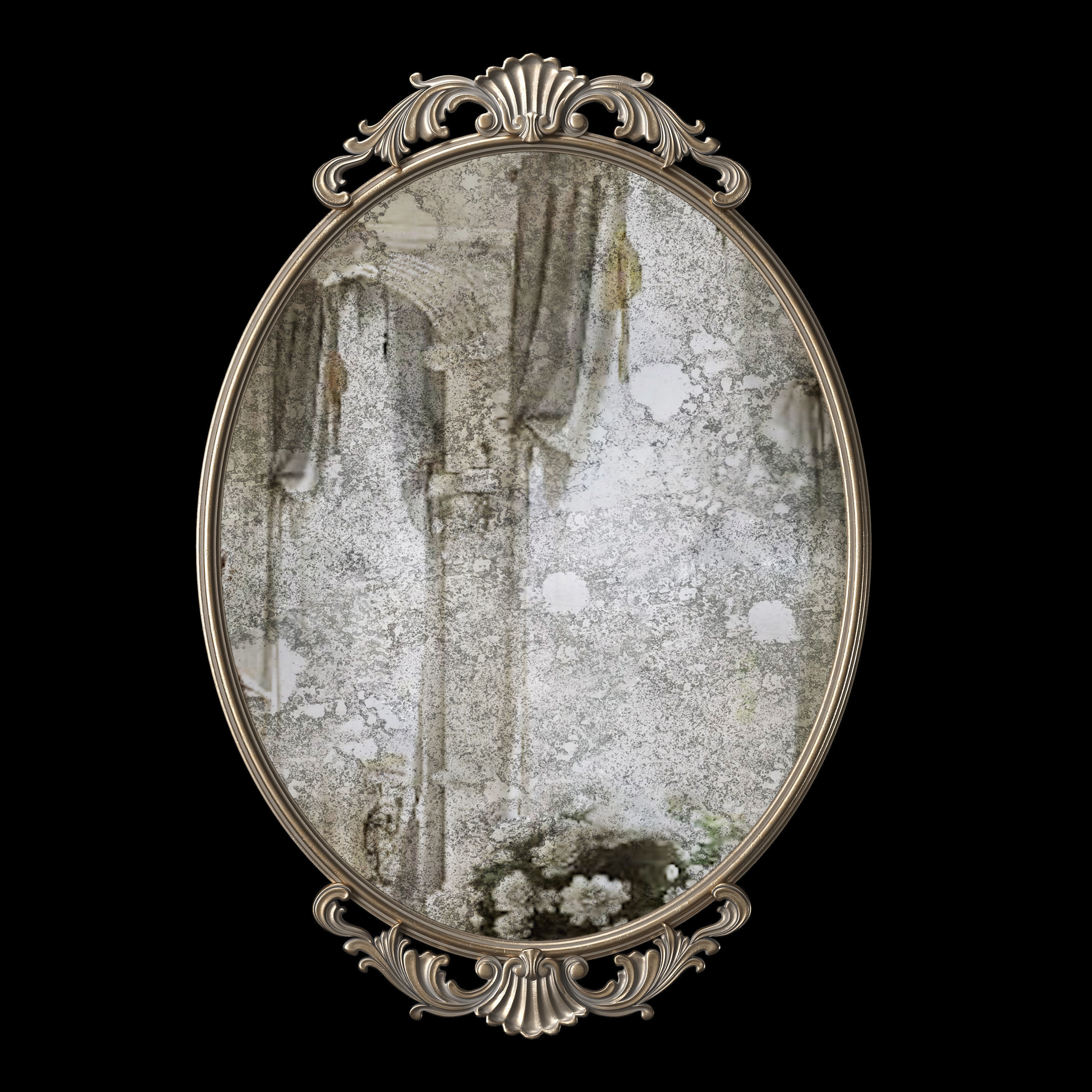 Kirkland Gold Oval Baroque Wall Mirror 3D model CGTrader