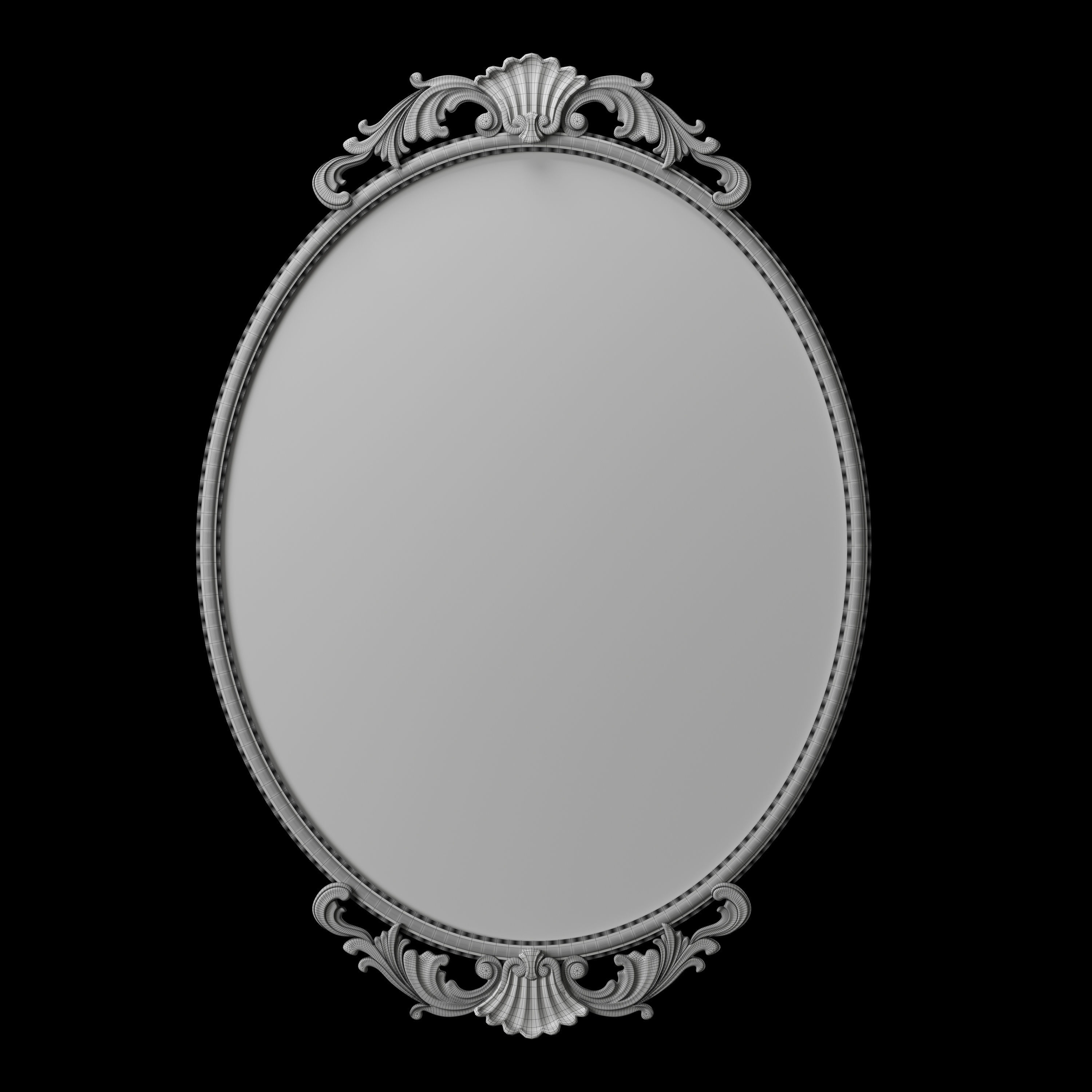 Kirkland Gold Oval Baroque Wall Mirror 3D model CGTrader