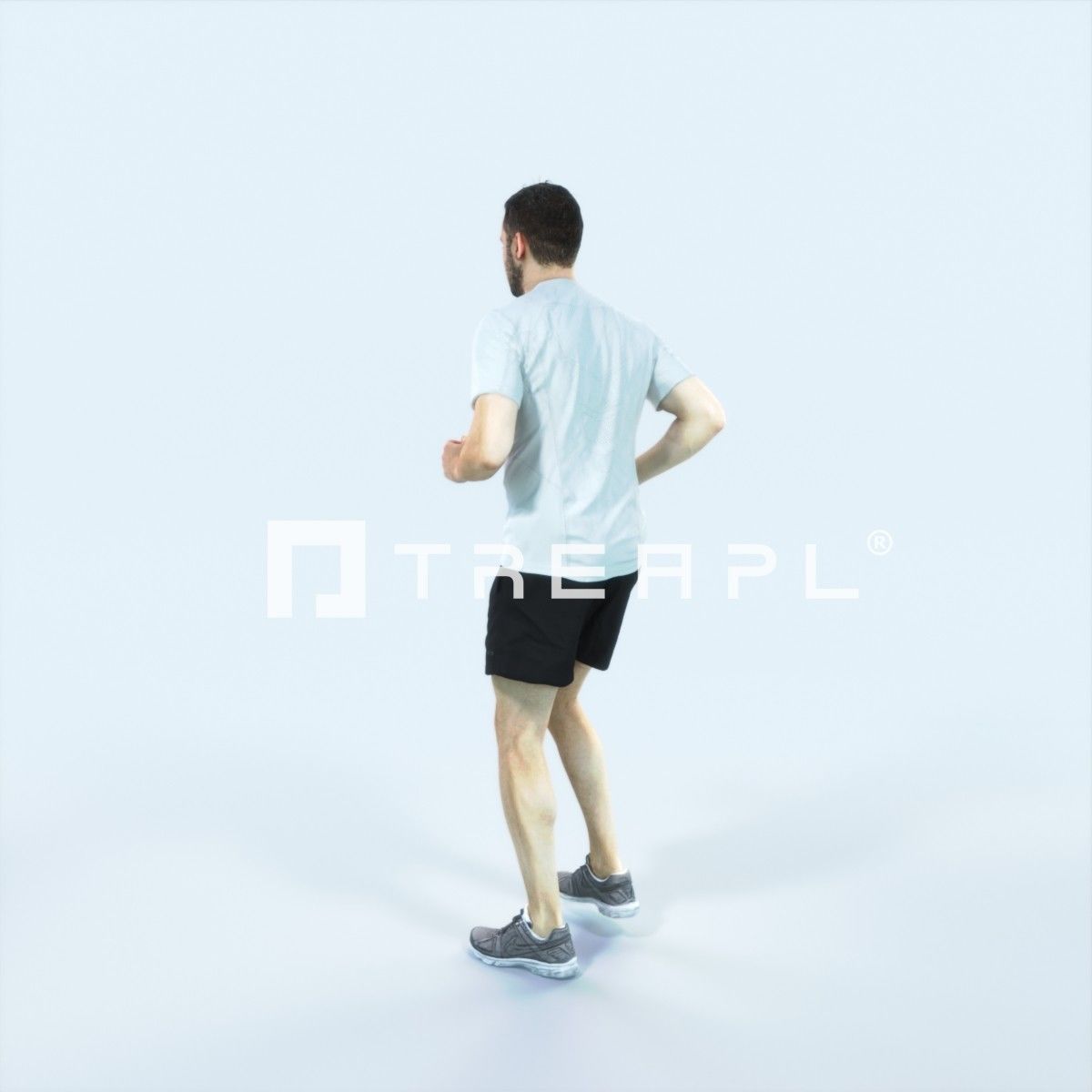 3D model Portrait 07C Running Jogging Football Sports Man VR / AR / low ...