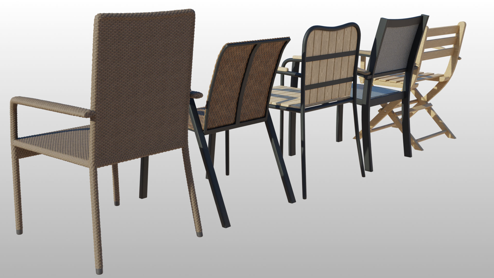 3D model Simple Outdoor Chairs VR / AR / lowpoly CGTrader