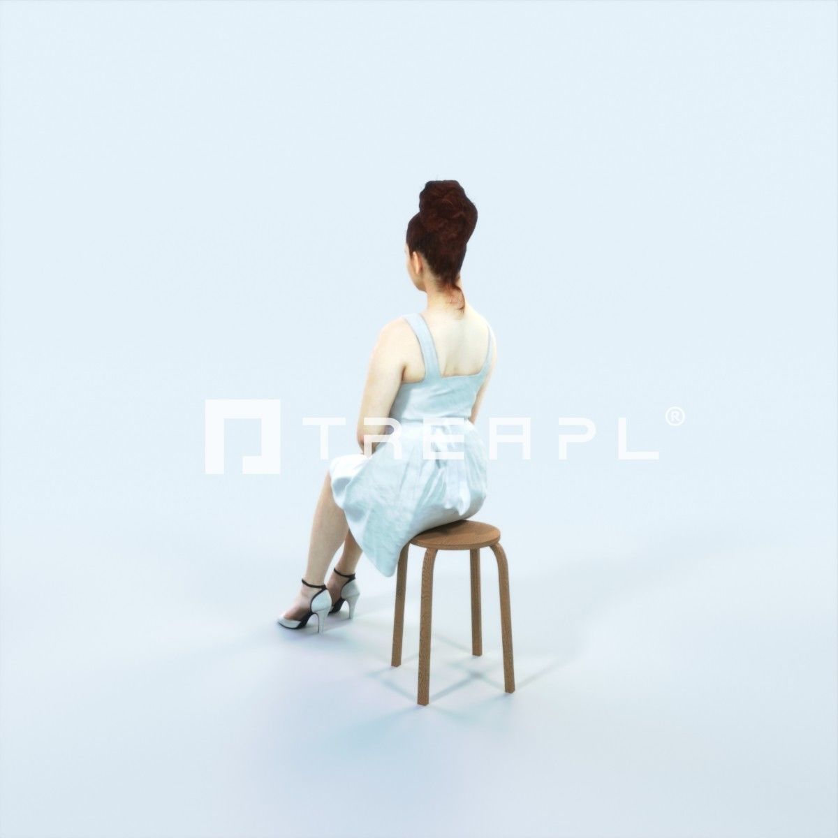 3D model Yearn 22M Listening Sitting Casual Woman VR / AR / low-poly ...