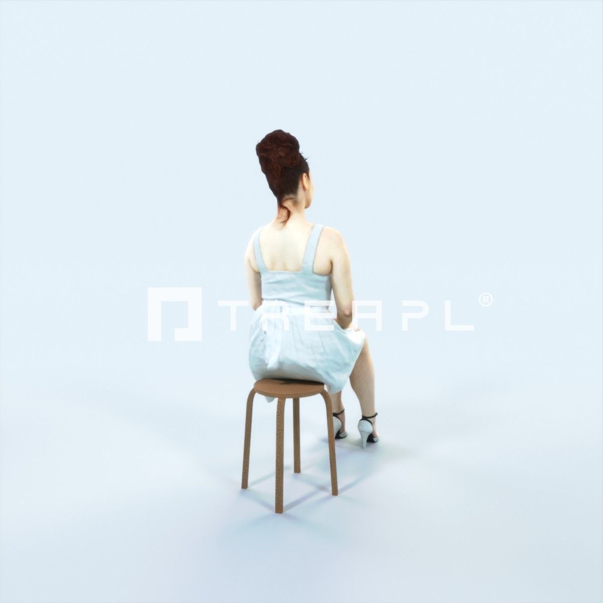 3D model Yearn 22M Listening Sitting Casual Woman VR / AR / low-poly ...