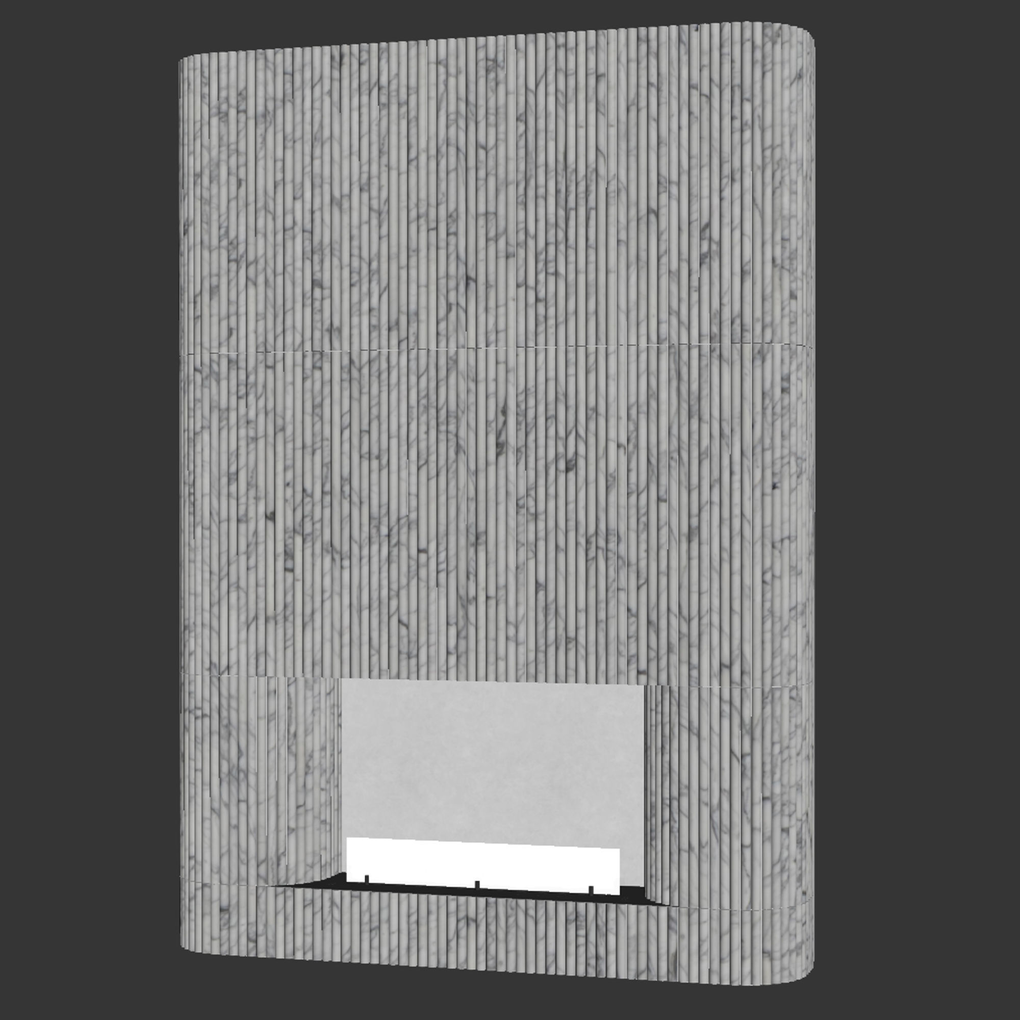 Planika fireplace with fluted tile wall 3D model CGTrader