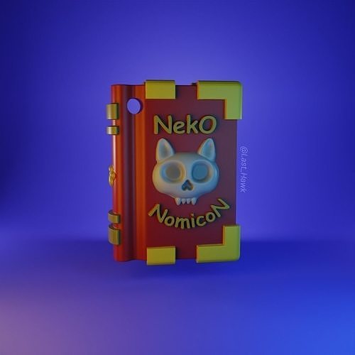 Nekonomicon keychain or Necronomicon for cats 3D model 3D printable ...
