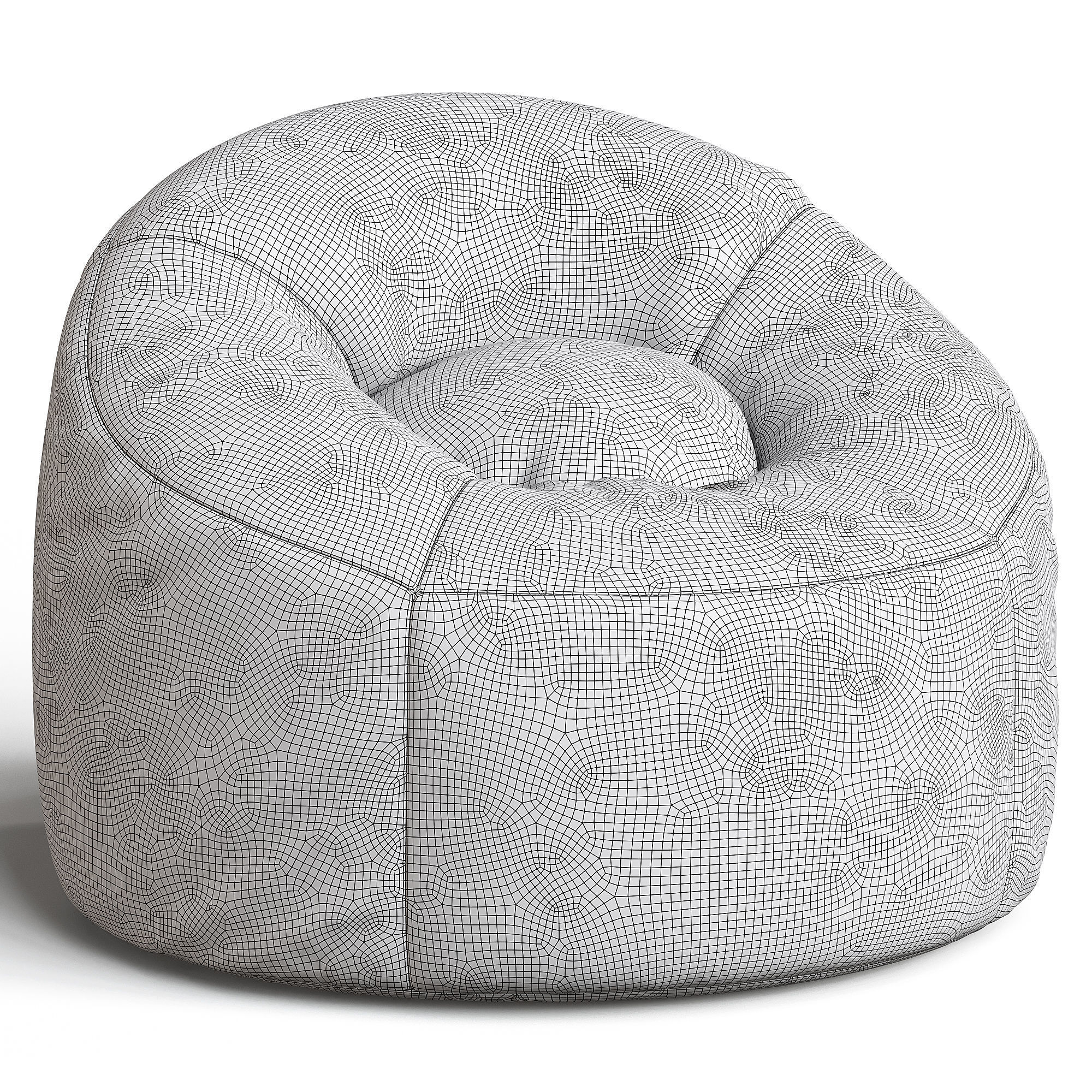Round Bean Bag Chair for Children Room 3D model CGTrader