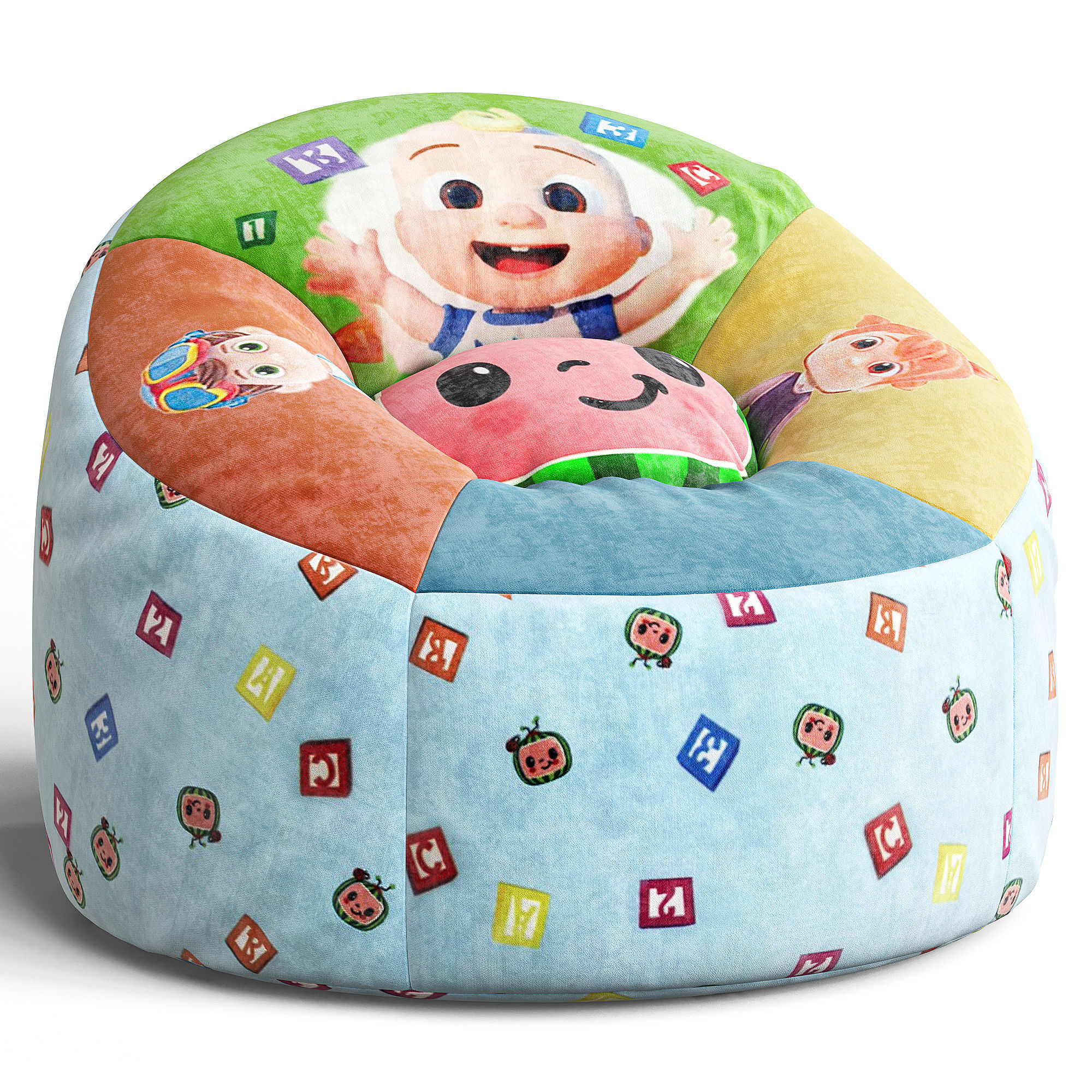 Round Bean Bag Chair for Children Room 3D model CGTrader