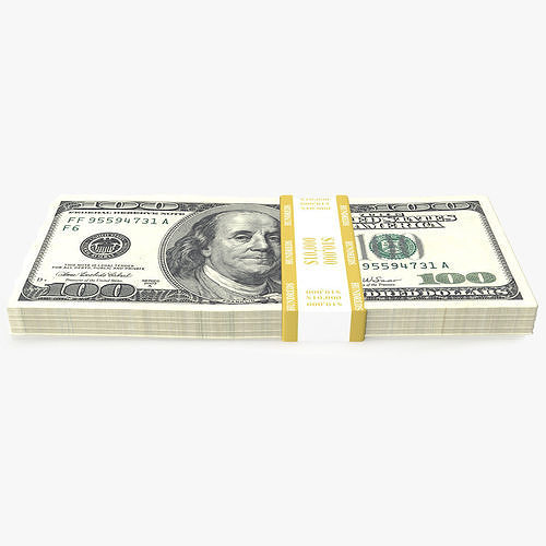 Set of 100 Dollar Bill Stack