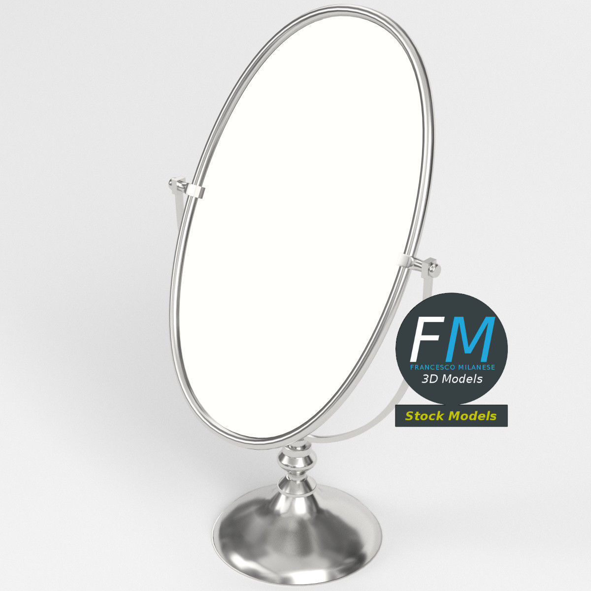 Oval tabletop mirror 3D model CGTrader